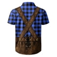 thumbnail image 4 of Oktoberfest Themed Men's Lederhosen Print Shirt, Traditional Plaid Button Down Shirts, 4 of 4