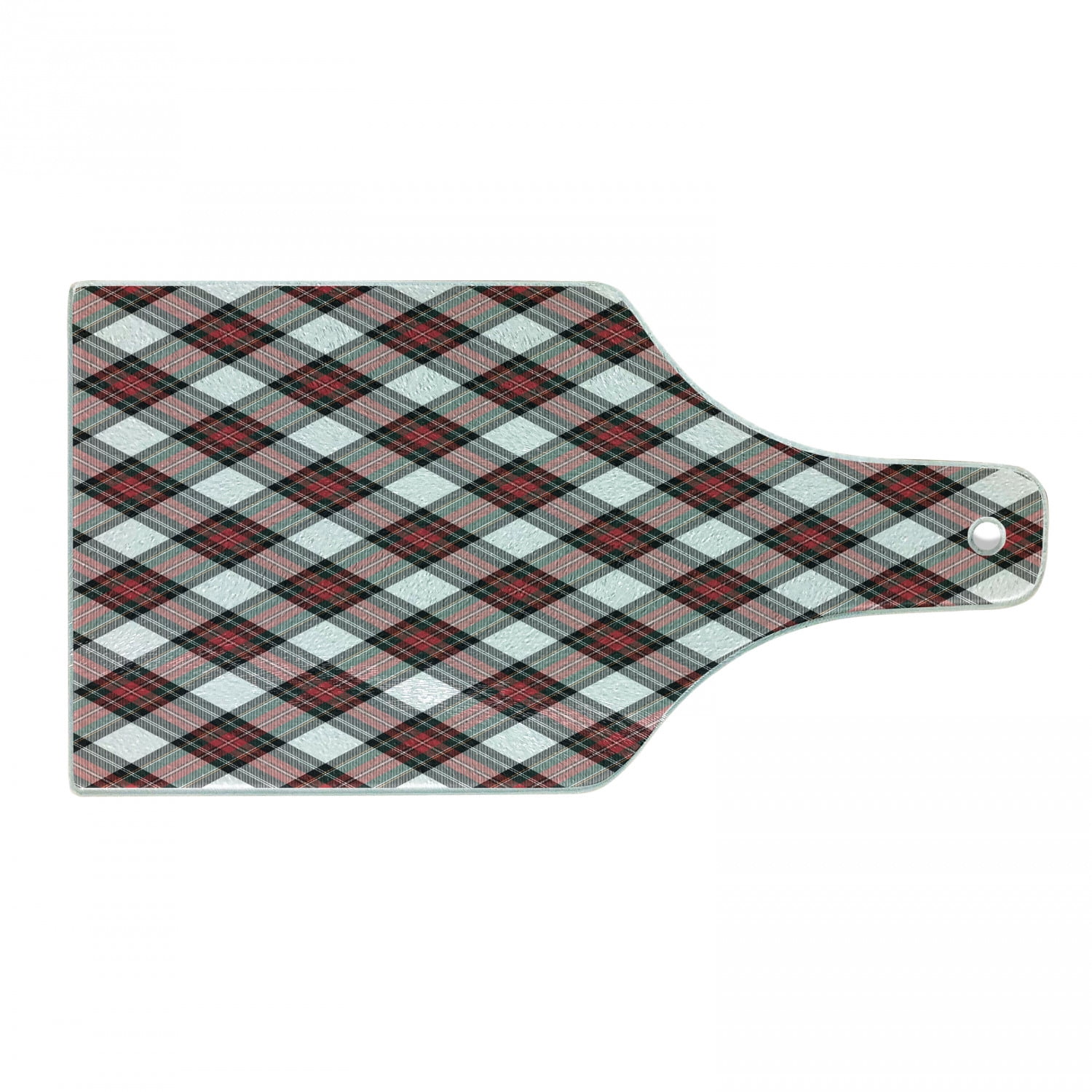 Multicolor Tartan Tempered Glass Rectangular Cutting Board