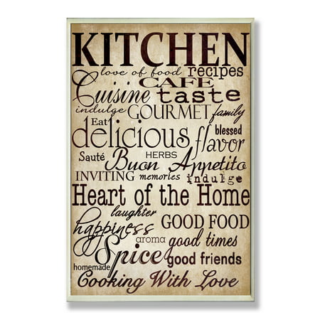 The Stupell Home Decor Collection Words In The Kitchen Off White Oversized Wall Plaque Art, 12.5 x 0.5 x