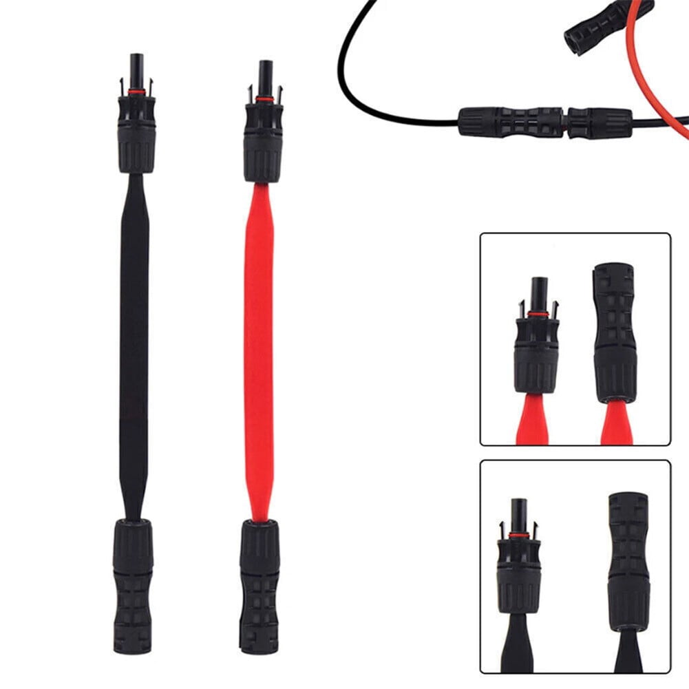 1 Pair Solar Panel Flat Photovoltaic Extension Cable for Connecting Inverters
