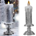 thumbnail image 2 of HCTSHG Christmas Flameless Candles, LED Glitter Candles with Realistic Dancing Flickering Wick, Rechargeable Battery for Desk Table Light Lamp Christmas Decoration, 2 of 9