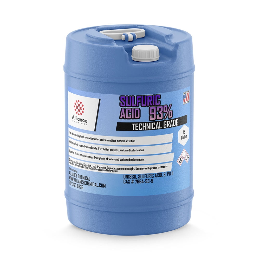 Sulfuric Acid 93 Technical Grade 15 Gallon Drum