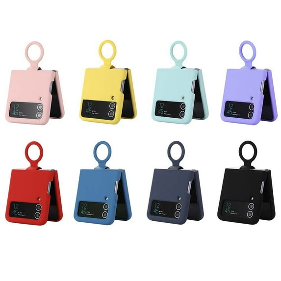 For Samsung Galaxy Z Flip 4 5G Cover Shockproof Luxury Silicone Anti-scratch Slim Flip Ring Case Cover