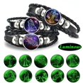 thumbnail image 2 of Gemini Leo Libra Escorpio Sagitario 12 Constelación Pulsera luminosa Pulsera de cuero Pulsera de joyería con dije del zodiaco para hombres, 2 of 5
