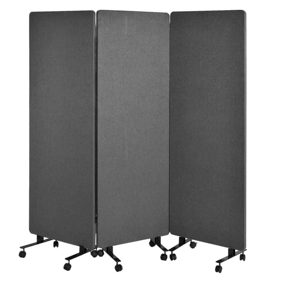 Movable Sound Dampening Wall Partition - Heavy Duty Room Divider with Lockable Wheels & Adjustable Height - Home Office Privacy Screen Noise Reduction