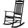 thumbnail image 5 of TLGREEN Solid Wood Outdoor Rocking Chair with High Back, Easy to Assemble for Porch, Garden, Lawn, Balcony (Black), 5 of 9