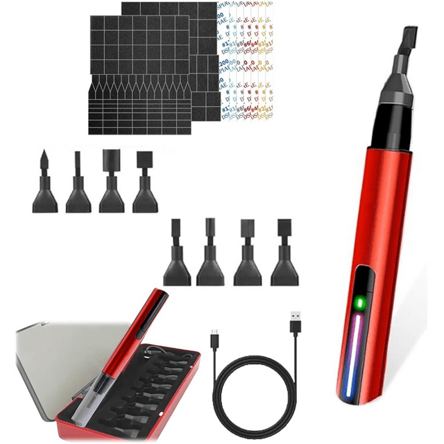 Mini Electric Reciprocating Sander,USB Charging with 3-Speed Adjustable & 8 Sanding Heads, Precision Tool for DIY Crafts