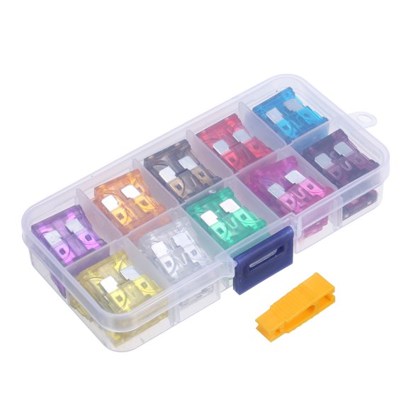 Amdohai Ensemble Assorti Fuse de 80 Pcs de Fusibles Standard à Lame 12V Codés par Couleur pour Automobile, Remplacement Fuse de 3A à 40A avec Extracteur pour VUS VR Bateau Moto Tracteur