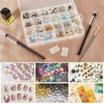 thumbnail image 4 of 1set 2pcs Plastic Bead Storage Containers 24 Compartments Rectangle White 19x13x2.2cm Hole: 6x16.5mm Compartment: 30x30mm, 4 of 5