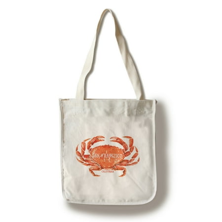 San Francisco, California - Dungeness Crab - Watercolor - Lantern Press Artwork (100% Cotton Tote Bag -