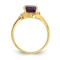 thumbnail image 3 of Primal Gold 14 Karat Yellow Gold 9x7mm Oval Amethyst and AA Diamond Ring, 3 of 7