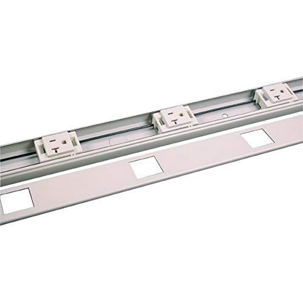 Wiremold Plugmold Outlet Strip, Steel, Ivory, 6 Outlets, 6" Centers, 5