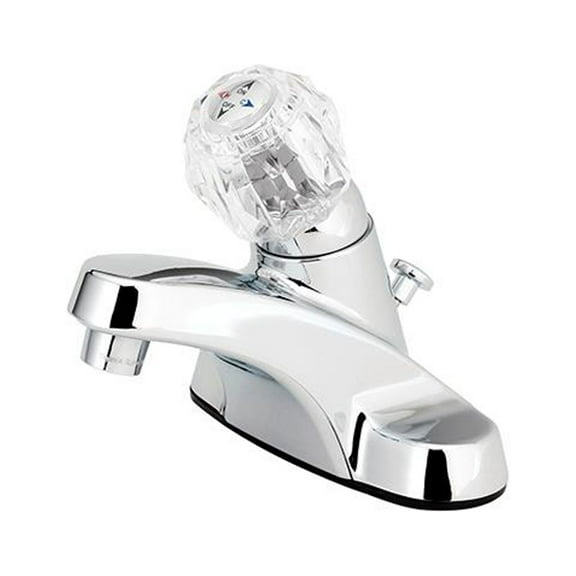 HomePointe 242109 Lavatory Faucet With Plastic Pop Up, Single Acrylic Handle, Chrome - Quantity 4