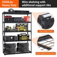 thumbnail image 4 of PeakPursuit 5-Tier Metal Storage Shelves – Heavy-Duty Adjustable Garage Utility Rack, 2500 Lbs Capacity, 4 of 7