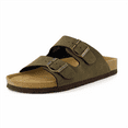 thumbnail image 5 of Cushionaire Lane Cork Footbed Mens Sandals, Adjustable Buckle Comfort Slides for Men, Genuine Leather Insole Summer Sandals Men Footwear with Supportive EVA Sole, 5 of 11