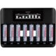 thumbnail image 1 of TN480U Cargador rápido de visualización LCD de 8 bahías para baterías recargabl NiMH/NiCD AA AAA con 8 baterías recargabl AAA de 1000 mAh, 1 of 5