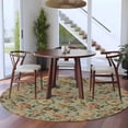 thumbnail image 3 of Round Area Rug 7 Ft, Vintage Spring Floral Washable Non-Slip Circle Carpet for Living Room/Bedroom, Farmhouse Flowers Green Vintage Low-Profile Large Runner Mat Collection Rugs for Indoor, 3 of 8