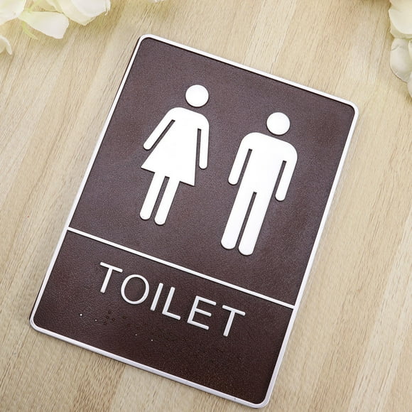IFANLANDOR 1Set 3D ABS White Toilet WC Washroom Door Signs Signboard for Restroom Symbol restrooms sign