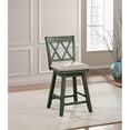 thumbnail image 2 of Home 2 Office Brookline 24" Farmhouse Wood/Linen Swivel Barstool in Sage Green, 2 of 10