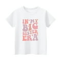 thumbnail image 4 of WTOBBY Summer Children's Round Neck Casual Short Sleeve T-Shirt Top "IN MY BIG SISTER ERA" - Girls Top for Play, School, and Pride,White 150, 4 of 4