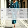 thumbnail image 3 of Sheghy Womens Plus‑Size Crew‑Neck Long‑Sleeve Velvet Solid Maxi Dress Sky Blue, 3 of 5