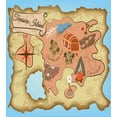 thumbnail image 3 of Ambesonne Cartoon Duvet Cover Sets, Treasure Map Adventure, 2-Queen, Cream Pink Blue, 3 of 7