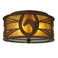 thumbnail image 3 of Meyda Tiffany 138623 Horseshoe 2 Light 14" Wide Semi-Flush Drum Ceiling Fixture - Red Rust, 3 of 5