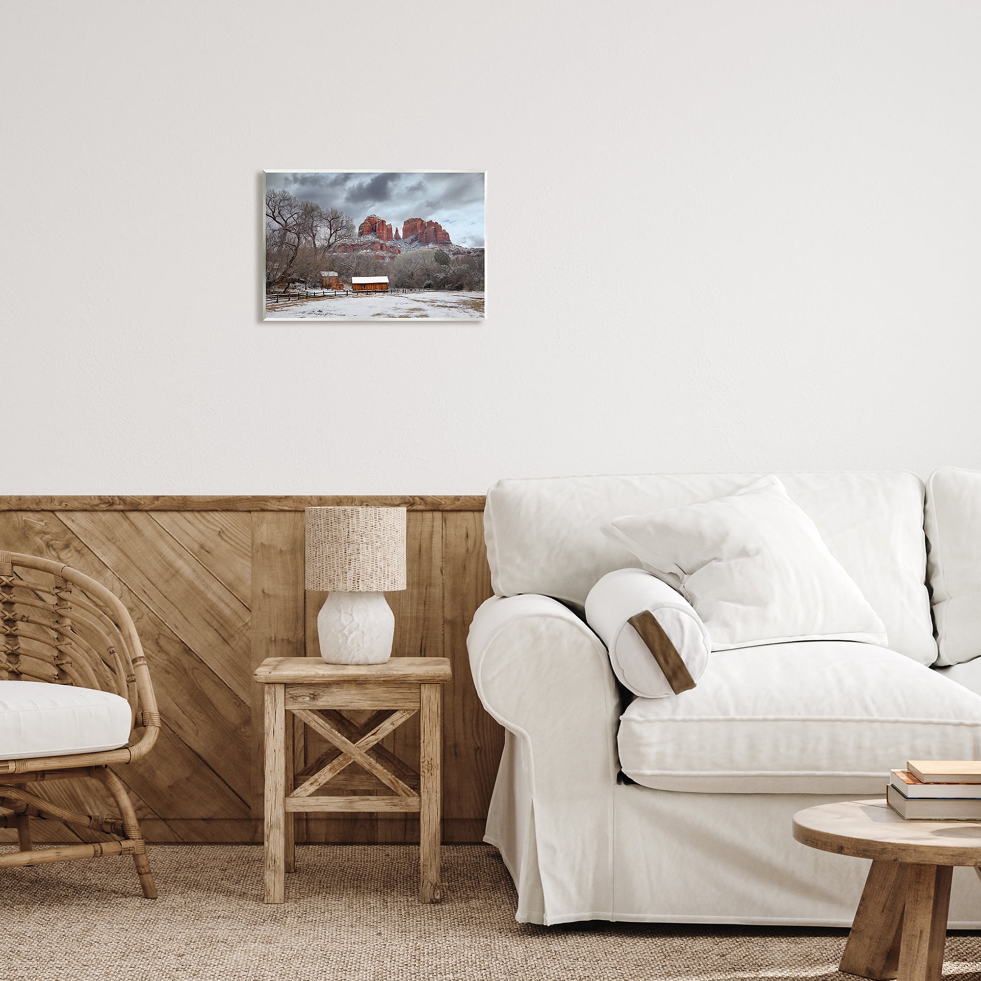 Stupell Industries Snowy Rural Landscape Nature Photography Unframed Art Print Wall Art, 15 x 10