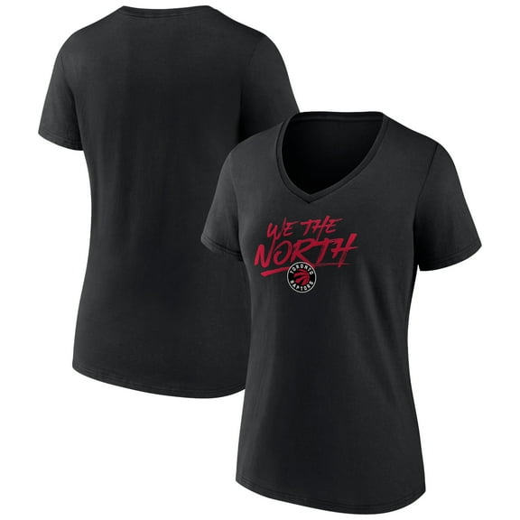Women's Black Toronto Raptors Announcer V-Neck T-Shirt