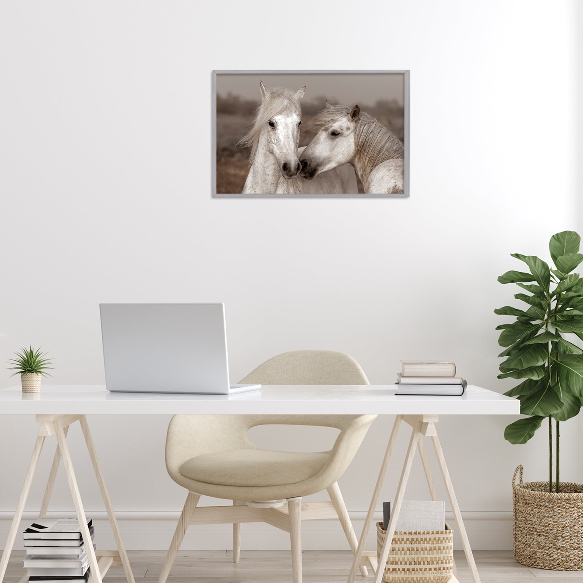 Stupell Industries Gentle Companionship Horses Gray Framed Giclee Art, design by Danita Delimont