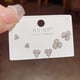 thumbnail image 1 of Pendientes cortos con microincrustaciones de circonitas y aguja de plata S925, pendientes de pelo corto, pendientes elegantes japoneses y coreanos de tres piezas, sencillos y combinables para mujer, 1 of 6