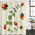 thumbnail image 2 of Ladybugs Eucalyptus Shower Curtain, Waterproof Shower Curtains for Bathroom, Spring Botanical Leaves Green Washable Fabric Bathtub Curtain Set Bath Decor with 12 Hooks Standard 72"x72", 2 of 8