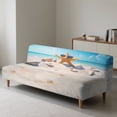 thumbnail image 4 of SCRAWLGOD Beach Starfish Seashell Print Armless Couch Slipcover Anti Scratch Stretch Sofa Cover with Elastic Bottom Washable Couch Cover 3 Seater, 4 of 9