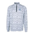 thumbnail image 2 of Men's Cutter & Buck Charcoal Detroit Lions Throwback Logo Traverse Camo Print Stretch Quarter-Zip Pullover Top, 2 of 3
