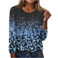 thumbnail image 2 of ICHUANYI Liquidación Moda Mujer Impreso Camiseta Suelta Manga Larga Blusa Cuello Redondo Casual Tops ICHUANYI WER202308174606, 2 of 5