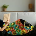 thumbnail image 3 of 70s Party Soft Flannel Fleece Blanket, Abstract Woman Portrait Hair Style with Colorful Flowers Sunglasses Lips Graphic, Cozy Plush for Indoor and Outdoor Use, 50" x 60", Multicolor, by Ambesonne, 3 of 5