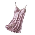 thumbnail image 7 of HUJlwoi Womens Nightgown Spaghetti Strap Sleeveless Nightdress Lace Side Split Sleepwear Soft Nightwear with Built in Bra, 7 of 7