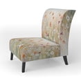 thumbnail image 3 of Designart "pasture Contemporary Wildflowers" Coral Floral Upholstered Accent Chair - Traditional Arm Chair For Bedroom, 3 of 5