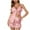 Pink, variant on Tnhcen Lace Trim Satin Pajama Set Women's Backless Camisole Shorts Sleepwear (S-XL) Sexy Smooth Loungewear