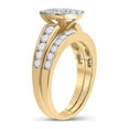 thumbnail image 4 of FB Jewels 14kt Yellow Gold Princess Diamond Bridal Wedding Ring Band Set 1-3/8 Cttw Size 7.5, 4 of 4