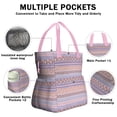thumbnail image 3 of Boho Bohemia Pioneer Flower Drawstring Lunch Bag Women - Drawstring Lunch Bag Insulated for Work Office - Stain-Resistant Large Lunchbags for Women with Multi-Pockets, 3 of 6
