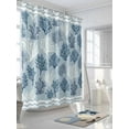 thumbnail image 3 of Fsddascl Blue White Coral Shower Curtain Set - 72" x 78" Washable Bathtub Curtain with 12 Hooks, Summer Beach Coastal Ocean Stripes Waterproof Fabric Stall Shower Curtains for Bathroom/Bathtub, 3 of 6