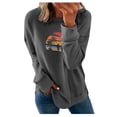 thumbnail image 1 of Sweatshirt 50% de Réduction sur la Mode de Dégagement Women Casual Imprimé Col Rond Long Sleeve Chemisier Pull-Over Tops, 1 of 6