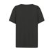 thumbnail image 4 of camiseta de mujer camiseta estampado botón manga corta diario fin de semana moda básica cuello en v regular top negro / 3XL, 4 of 7