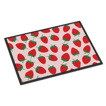 Carolines Treasures BB5146MAT Strawberries on Pink Doormat 18x27 27"L x 18"W multicolor
