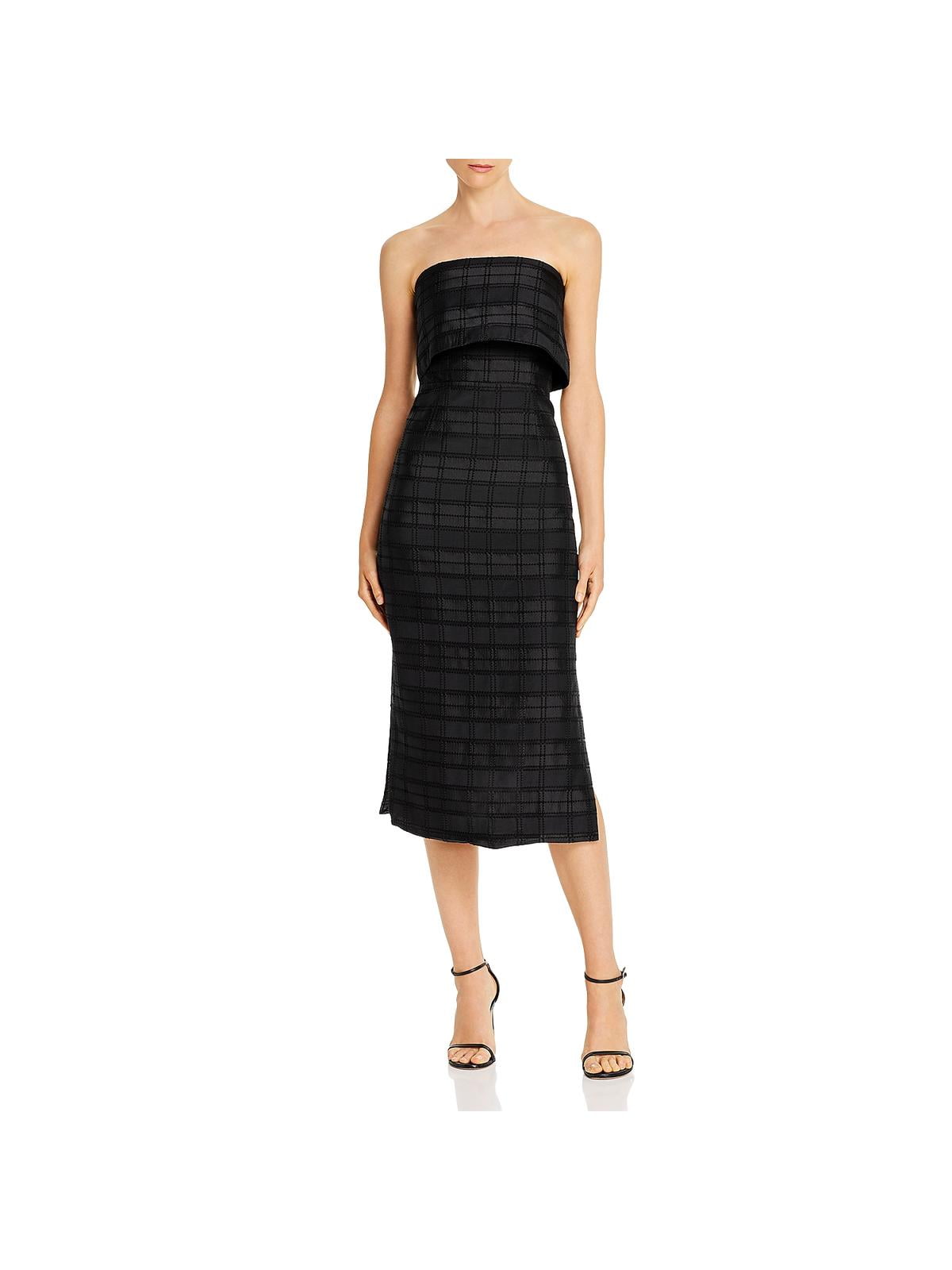 strapless plaid dress