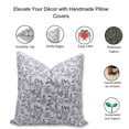 thumbnail image 4 of Fabdivine Block Print Throw Pillow Cover, 20x20 Inch Thick Cotton White Outdoor Cushion Cover, Floral Print Boho Design Gray Pillow Cover for Sofa and Couch, 4 of 5