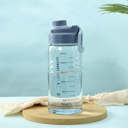 

Krqap Sports Water Cup Large-Capacity Water Bottle Fitness Cup Straw Kettle Outdoor 1500Ml Super Large Space Cup Eucalyptus Garland