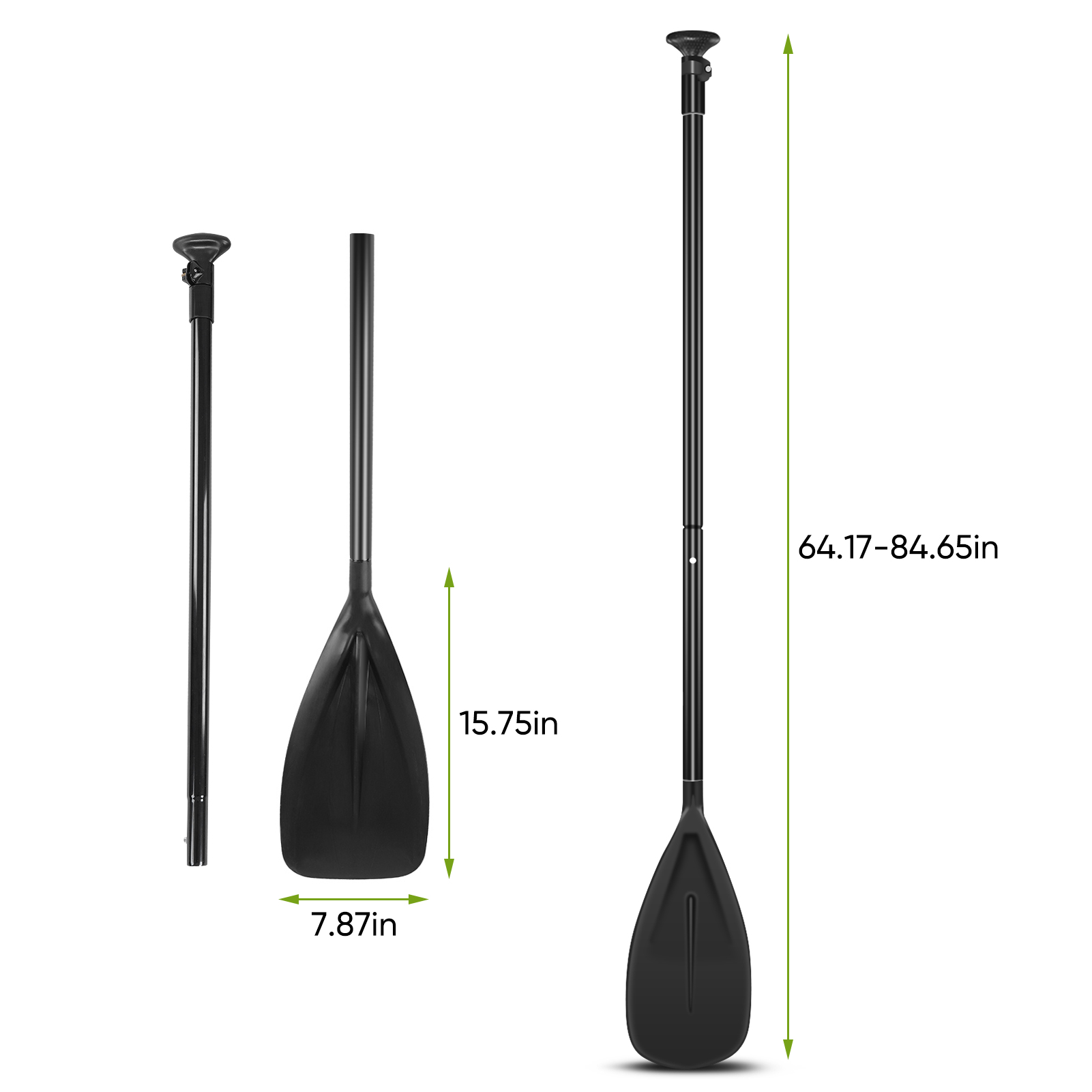 Tebru Boating Paddle, Surfboard Paddle, 2 Section Aluminum Adjustable Paddle for Boating Kayaking Surfing