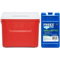 Igloo 28 QT Laguna Ice Chest Cooler, Red, 1 Count and Freez Pak Small Ice Pack, 1 Count